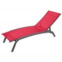 Sun lounger Labonao, pomegranate color, aluminium/textilene, H84,5x64x171cm