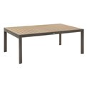 Table Laevasion, 14-seater, extendable, honey/praline color, aluminium, H75,5x125x200-320cm