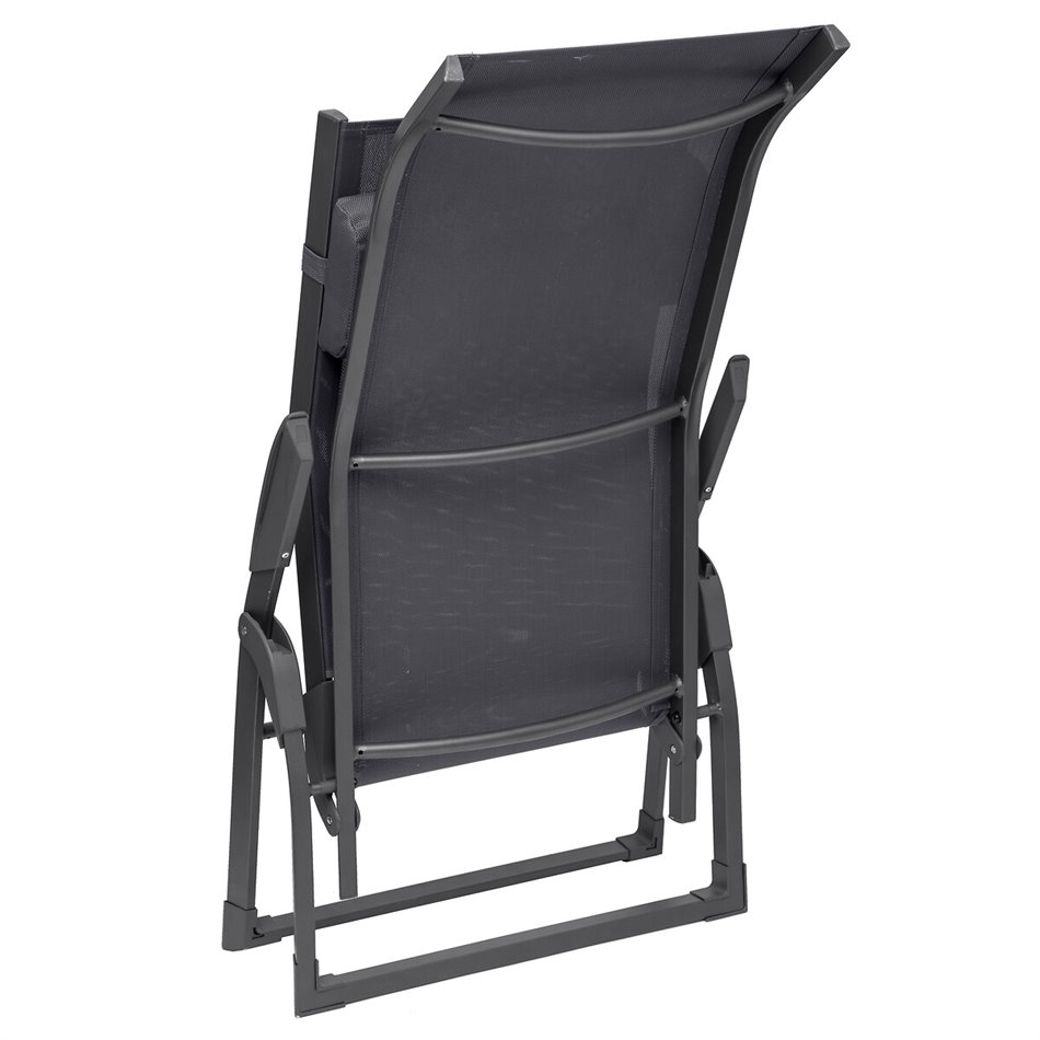 Sun lounger Ladecima, folding, slate grey color, H90x64x142cm