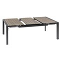 Table Laevasion, 10-seater, extendable, gray/graphite color, aluminium, H77x142x142-202cm