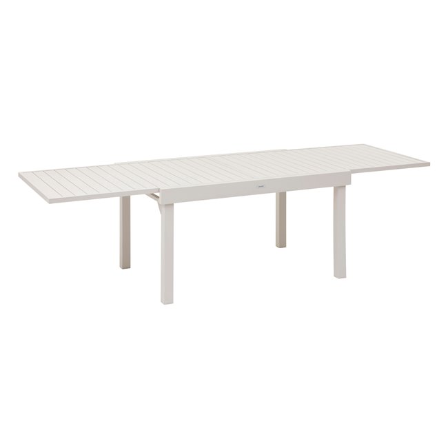 Table Lapiazza, 10-seater extendable, clay color, aluminium, H75,5x90x135-270cm