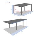 Table Lapiazza, 10-seater extendable, graphite/grey color, aluminium, H75,5x90x135-270cm