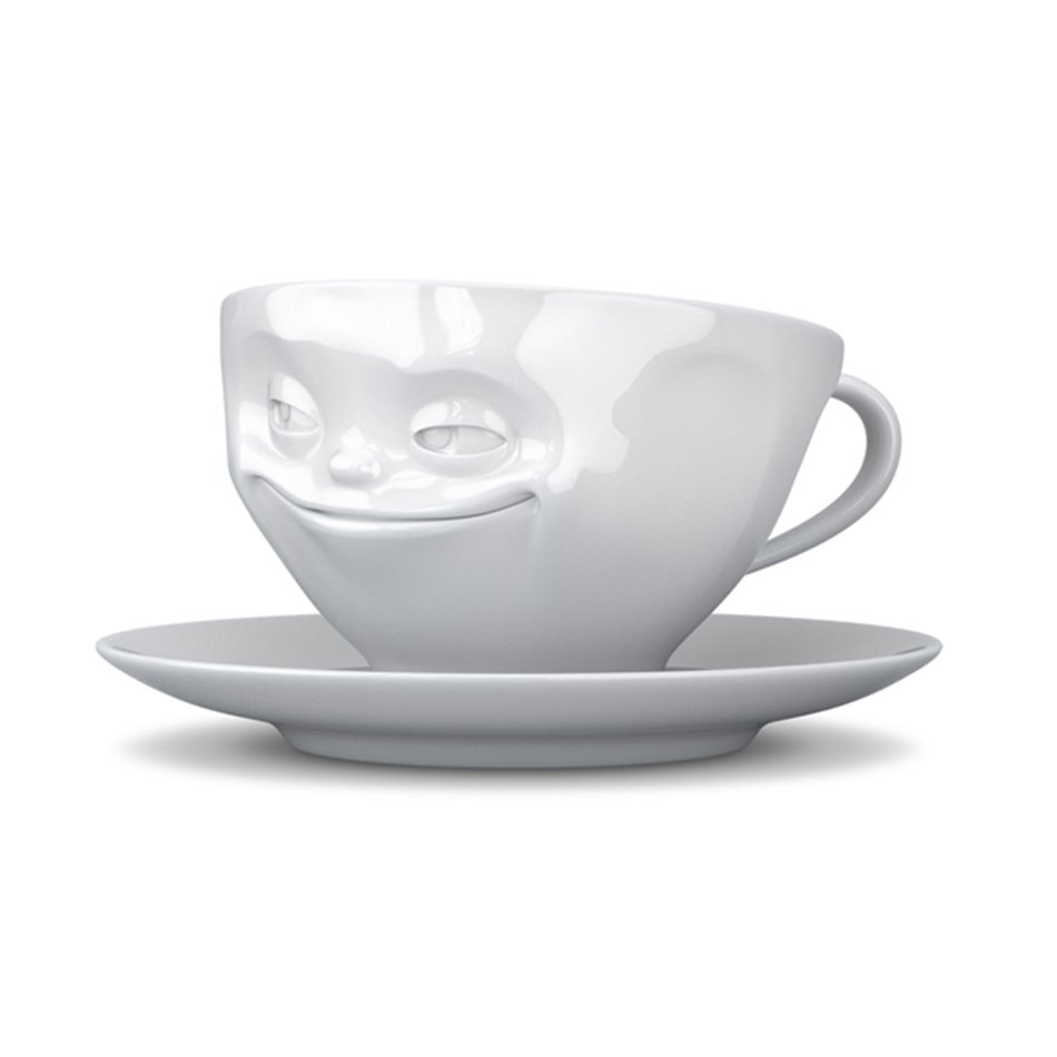 Coffe cup with saucer Grinning, 200ml D11.5cm H5.5cm