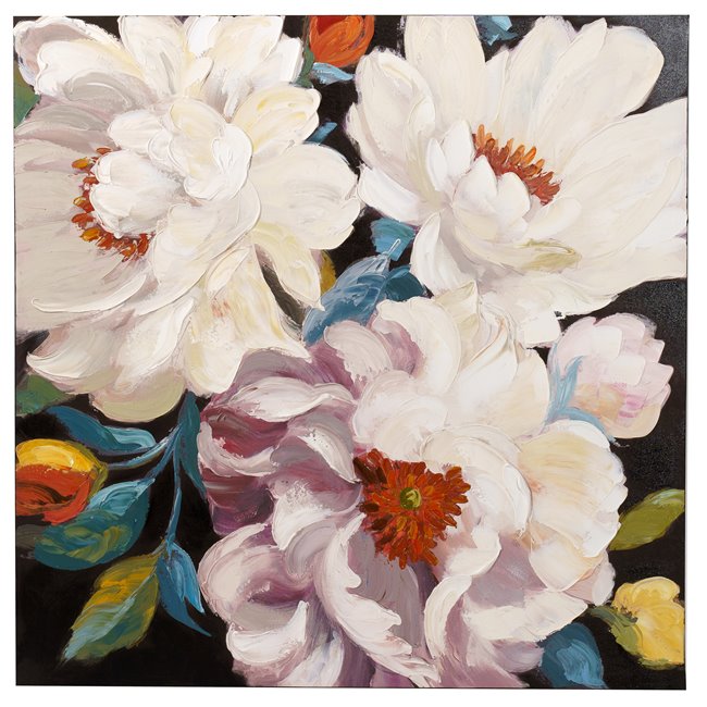 Canvas wall art Wonderful White Peonies, H100x100x3.7cm