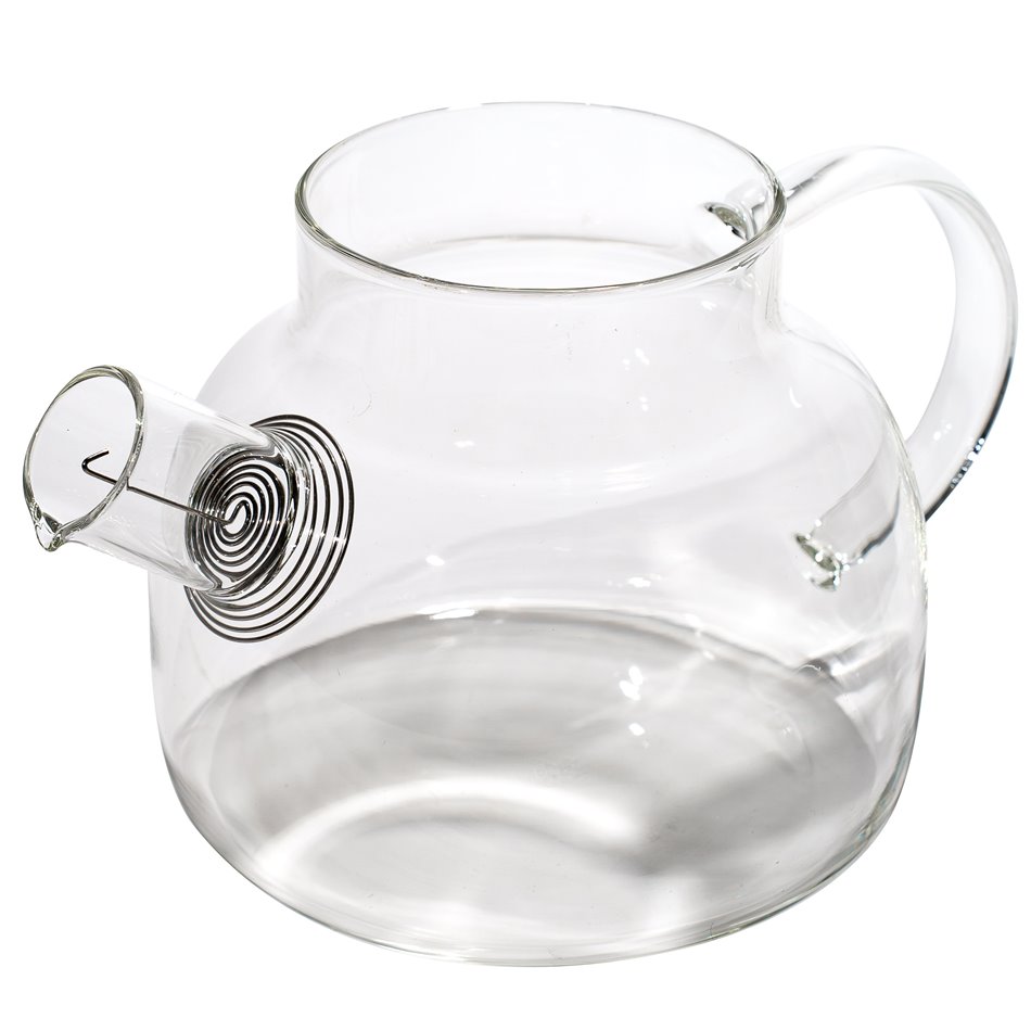 Teapot and 2 cups set, glass, 12.5x21x13.5cm, 800ml 8.5x10.5x7.2cm, 200ml