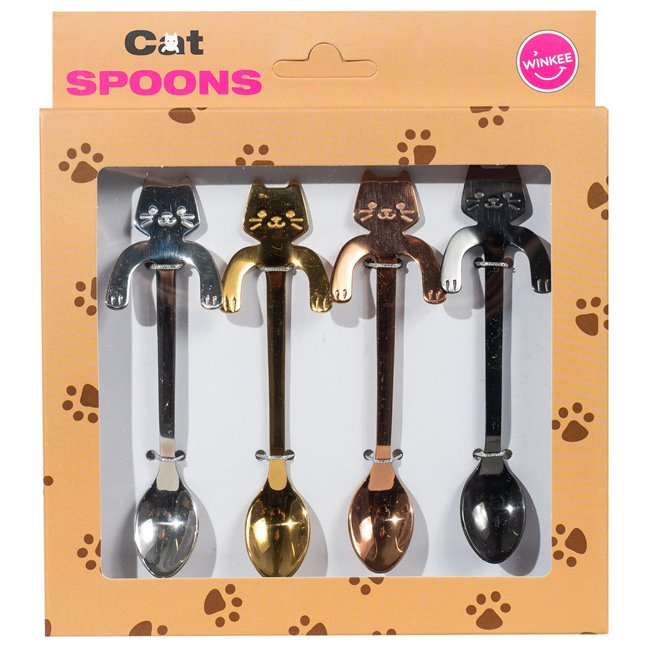 Coffee spoons Kitty set of 4, H11.5x3.5x1cm