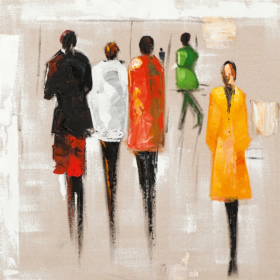 Acryl painting Fashion walk III, 70x70cm