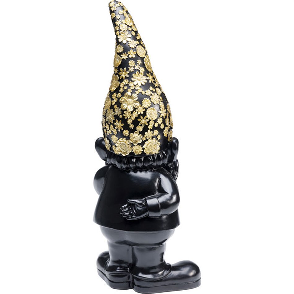 Decorative figure Gnome Standing, black/golden colors, H45.5x14.5x19