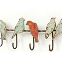 Coat rack with 8 hooks Bird Party, metal, H19x102x6cm 