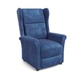 Recliner Haustin, navy blue velvet, H107-83x75x92-160cm, seat H45cm