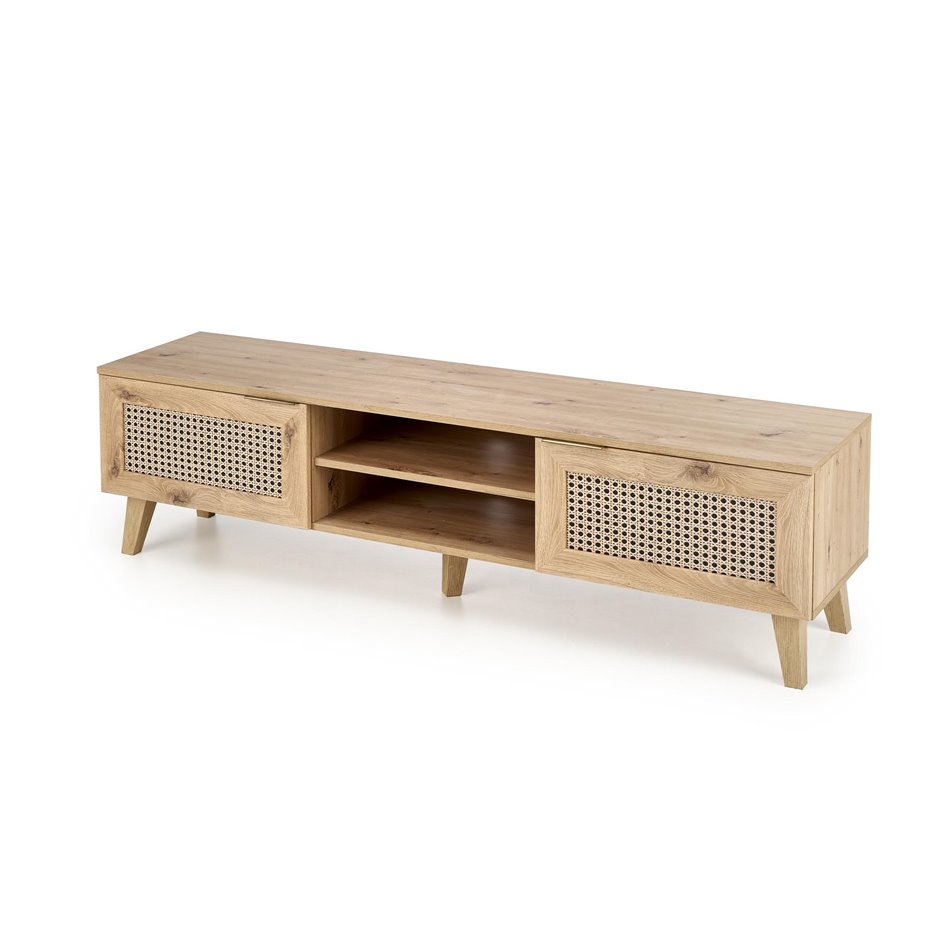 TV table Horeno, oak/black color, MDF, H45x150x40cm