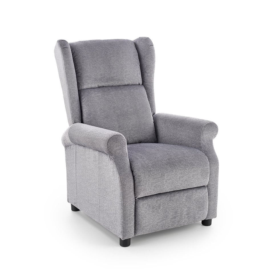 Recliner Haustin, grey, H107-83x75x92-160cm, seat H45cm