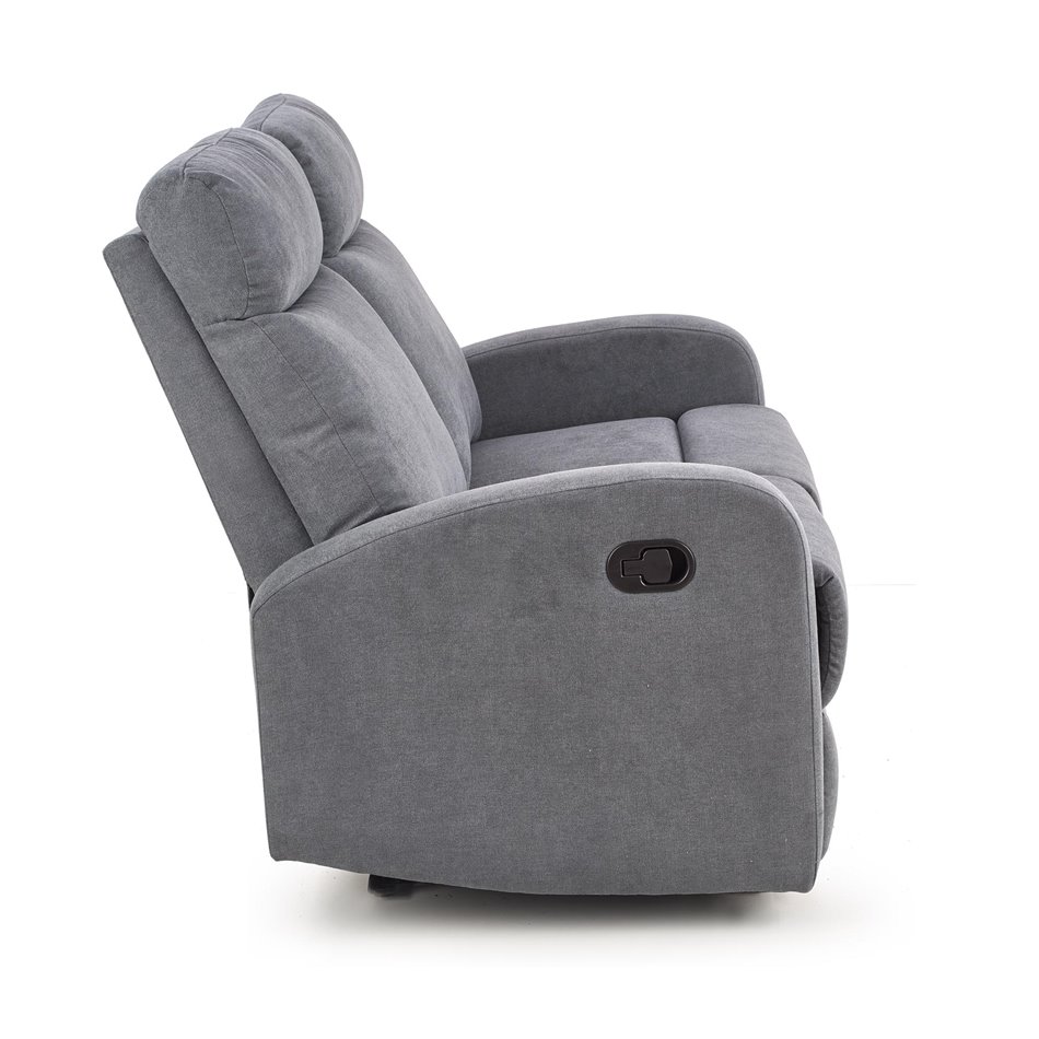 2-seater recliner Holslo-2, dark grey, W95-158x100cm, H128cm, seat H49cm