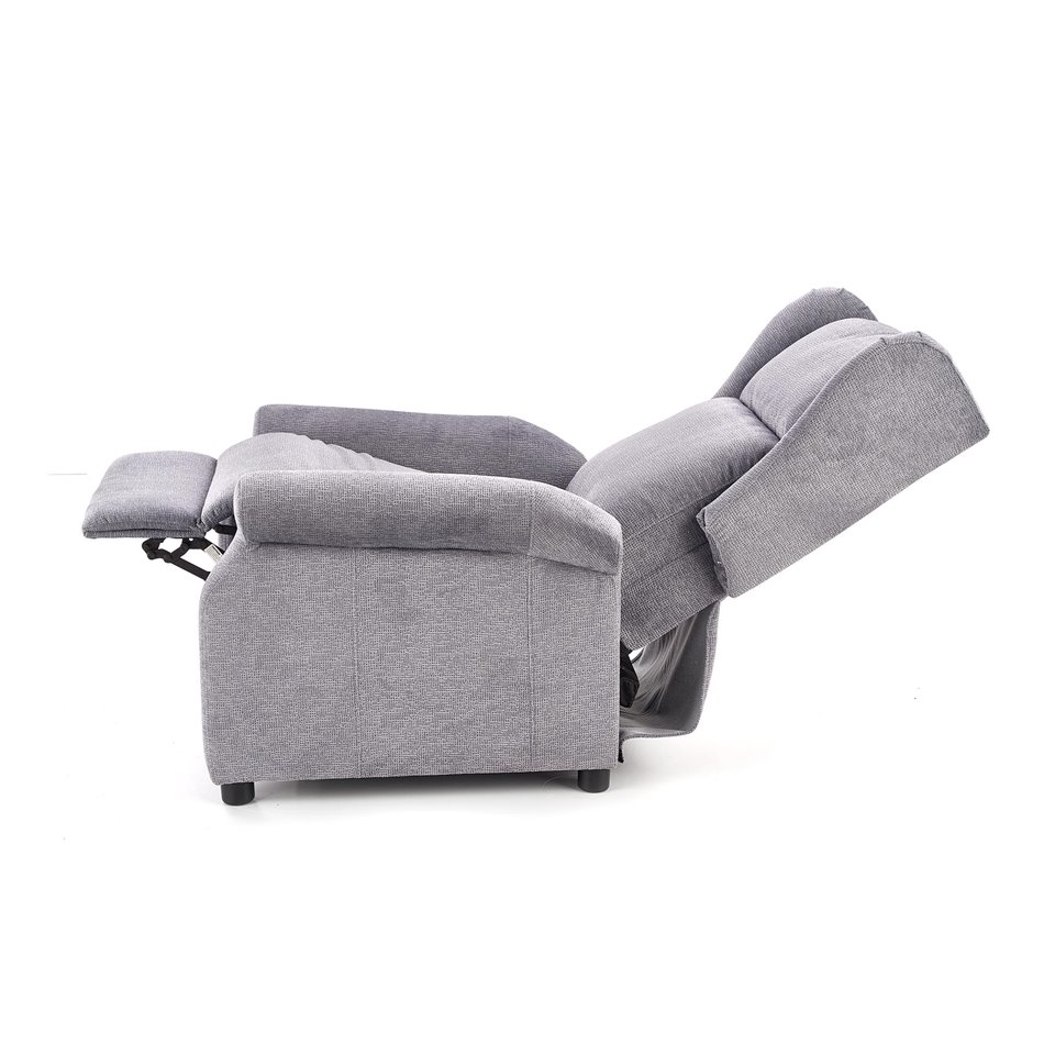 Recliner with massage function Haustin-M, grey, H107-83x75x92-160cm, seat H45cm