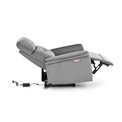 Electric recliner Hemiro, grey velvet, USB charging socket, W90-170x80cm, H92-108cm, seat H46cm