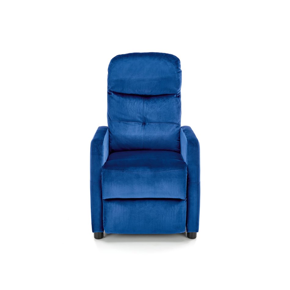 Recliner chair Helipe, navy blue velvet, H103-76x64x84-135cm, seat H48cm