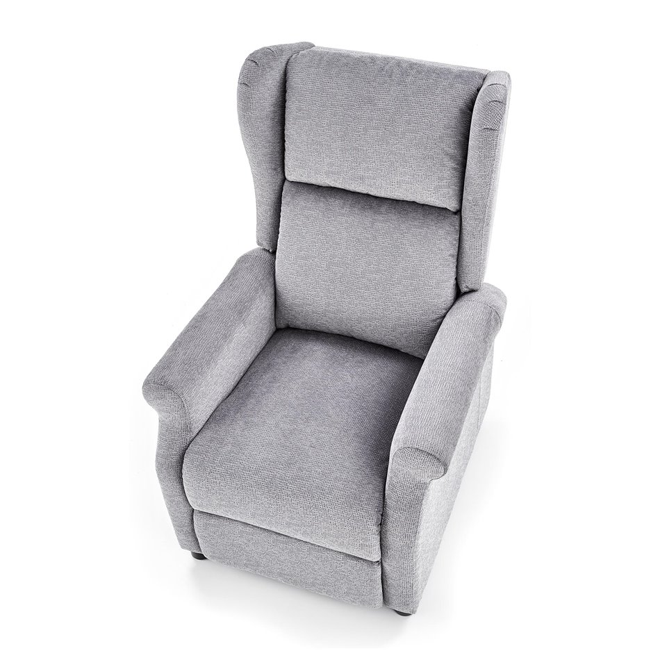 Recliner with massage function Haustin-M, grey, H107-83x75x92-160cm, seat H45cm