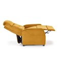 Recliner chair Helipe, mustard color velvet, H103-76x64x84-135cm, seat H48cm