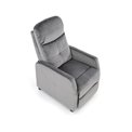 Recliner chair Helipe, grey velvet, H103-76x64x84-135cm, seat H48cm