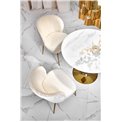 Table Hasemiro, white marble look/gold, glass/steel,  D90cm, H75cm