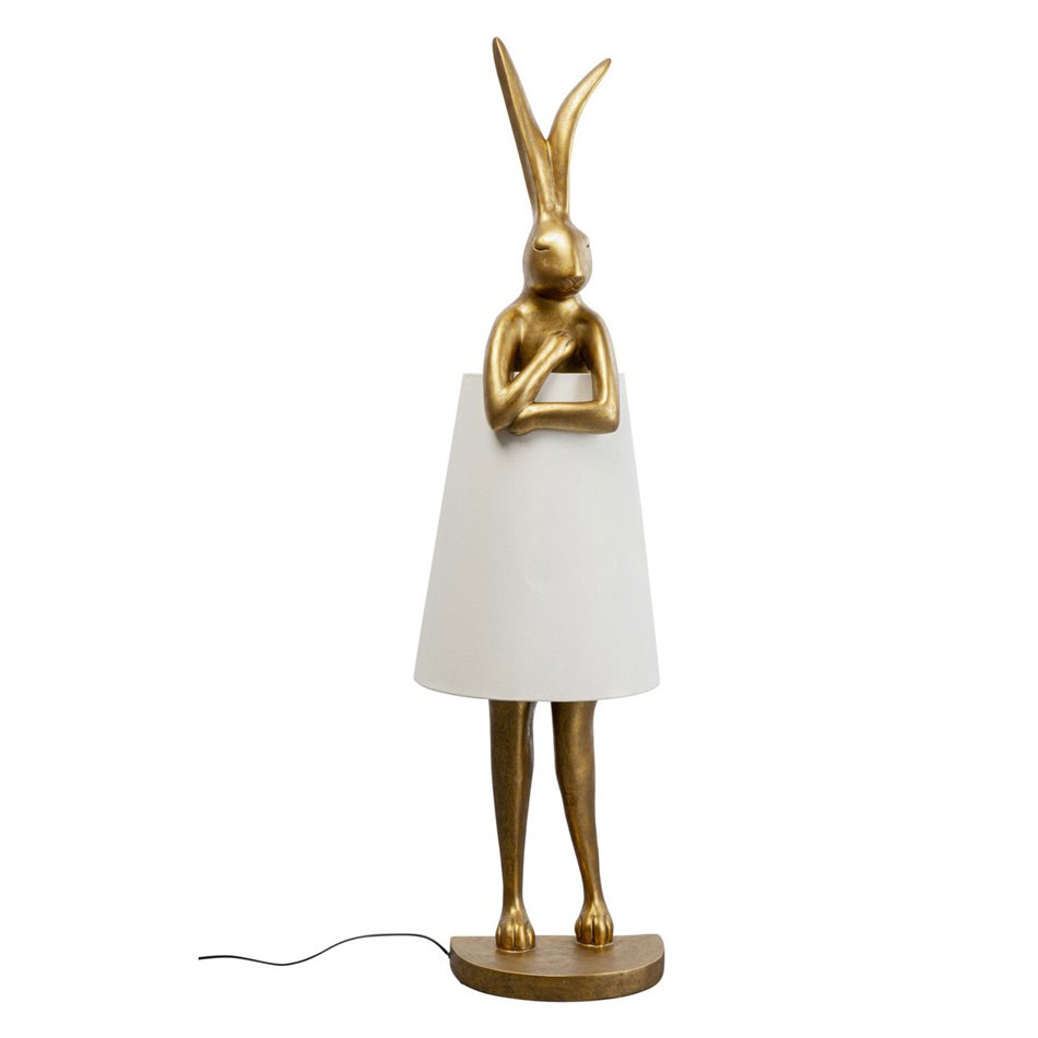 Floor lamp Animal Rabbit, gold/white, H150x25x38cm, E14 5W(MAX)