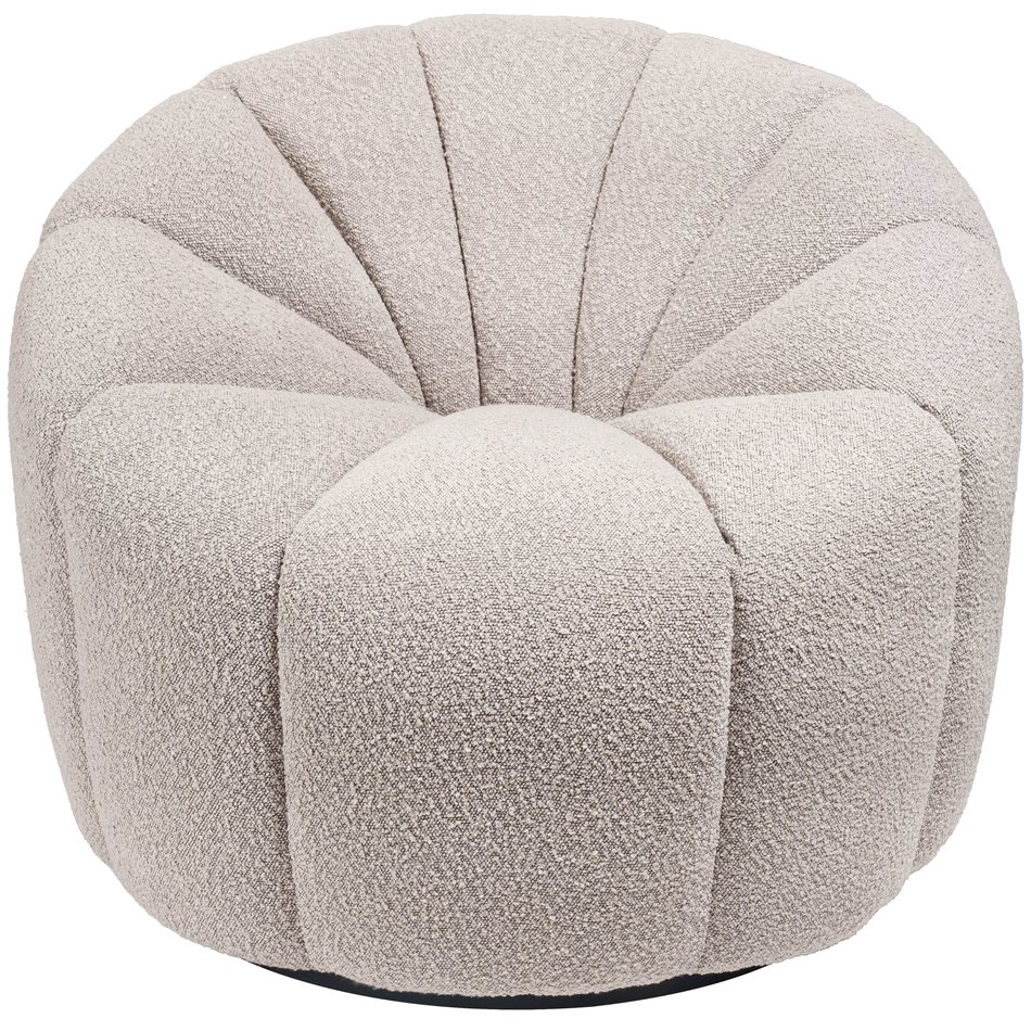 Swivel armchair Jadviga, light grey, H75xD90cm seat.H43