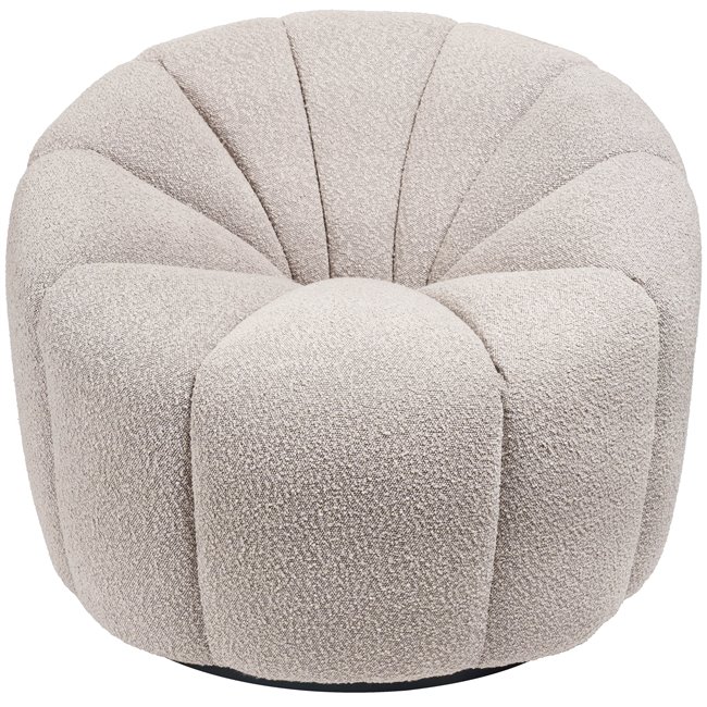 Swivel armchair Jadviga, light grey, H75xD90cm seat.H43