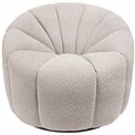 Swivel armchair Jadviga, light grey, H75xD90cm seat.H43