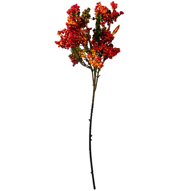 Decorative plant Berry spray, green/red colors, H57cm