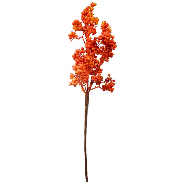 Decorative plant Berry spray, orange/yellow, H53cm