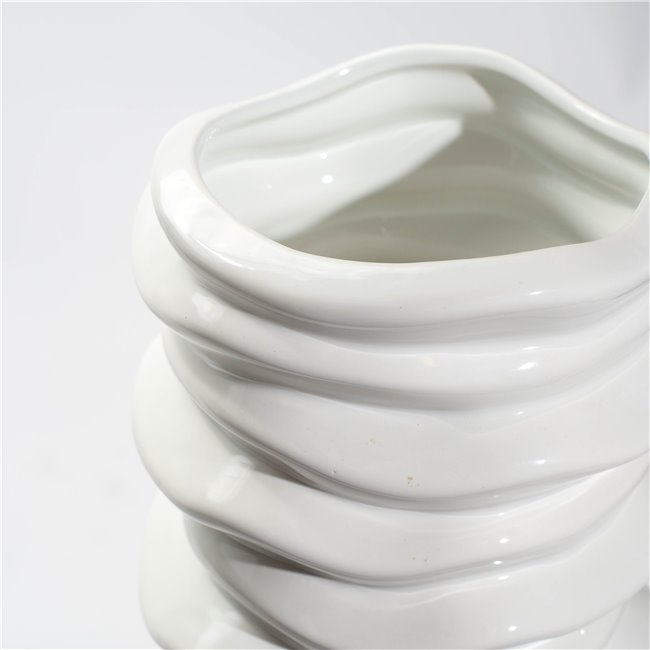 Vase Gartowa B, white, 16.5x58cm