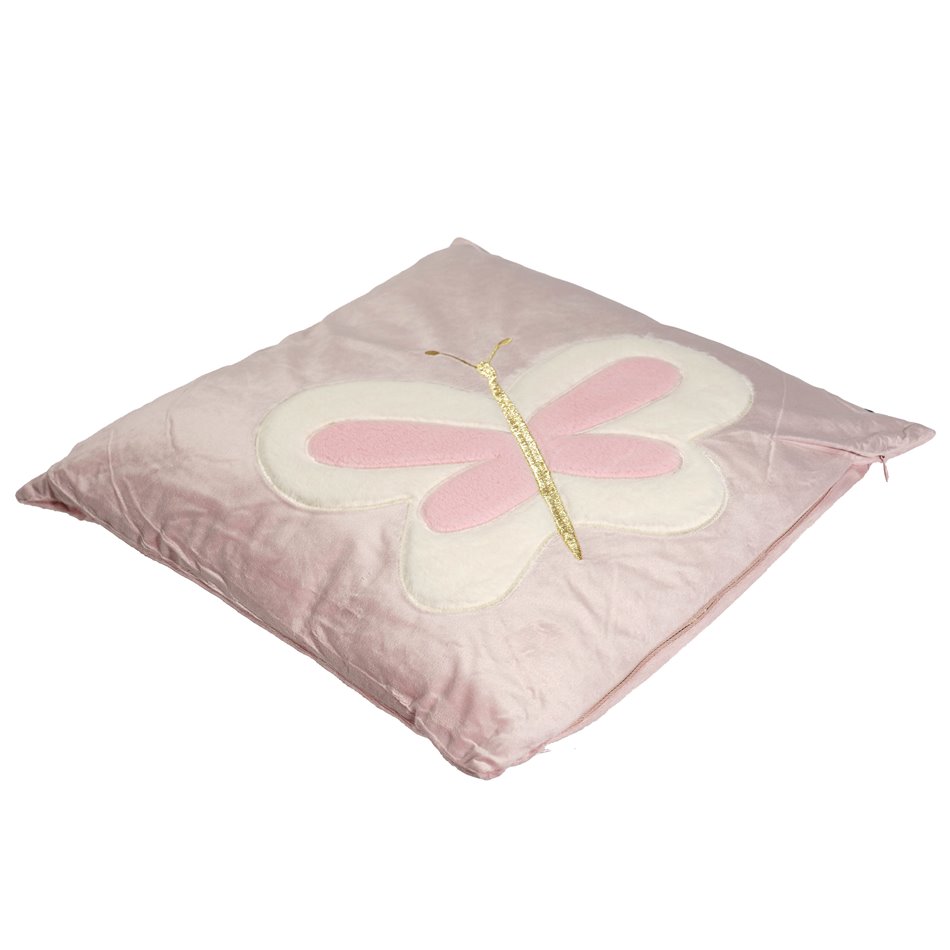 Cushion Butterfly, pink color, 39x39cm