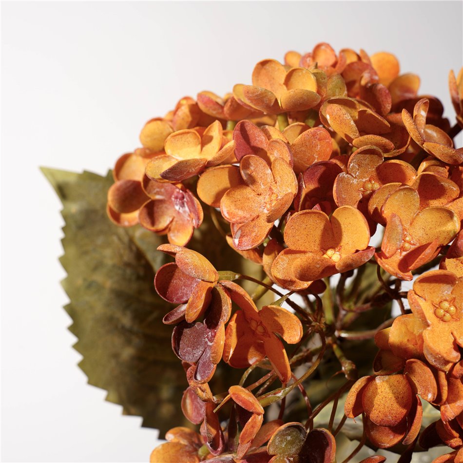 Decorative flower Hydrangea, orange/green, H74cm