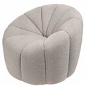 Swivel armchair Jadviga, light grey color, H75xD90cm, seat height 43cm