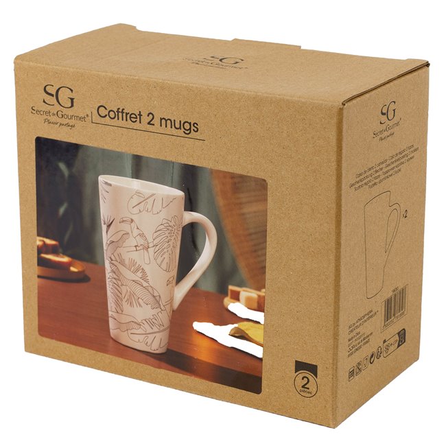 Mugs Toucan L, 500ml, set of 2, H15,3x12,5x8,7cm