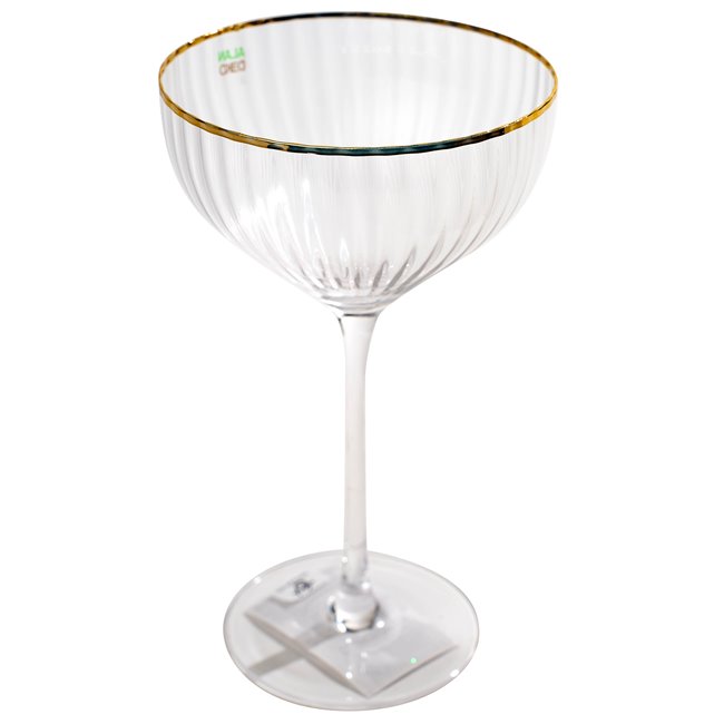 Champagne coupe Skatvik with gold rim, 280ml, H19xD11cm