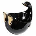 Decorative bowl Swan, black/gold,19.5x14x17cm