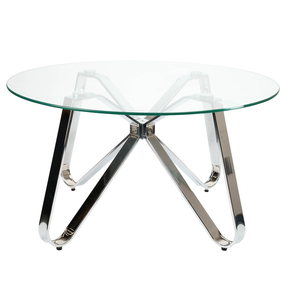 Coffee table Lacona, clear glass 8mm, D80x45cm