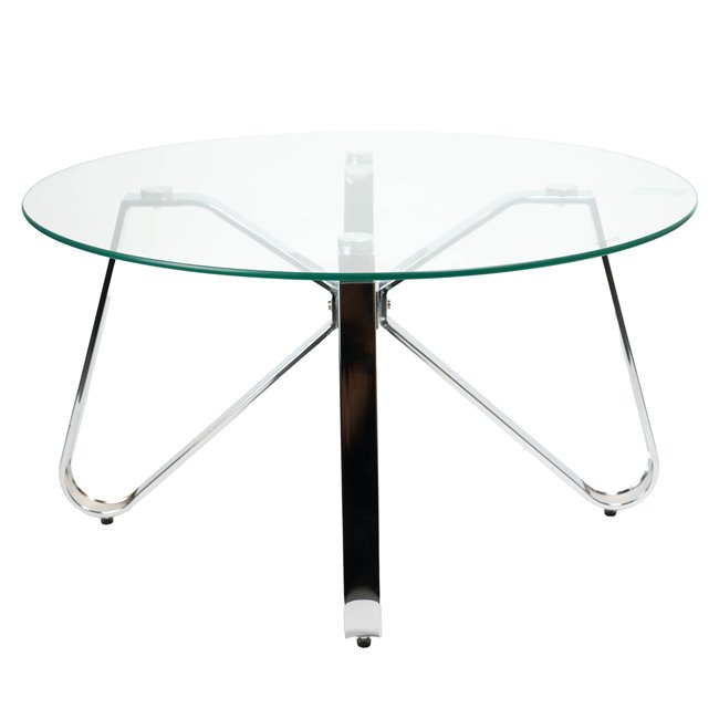 Coffee table Lacona, clear glass 8mm, D80x45cm