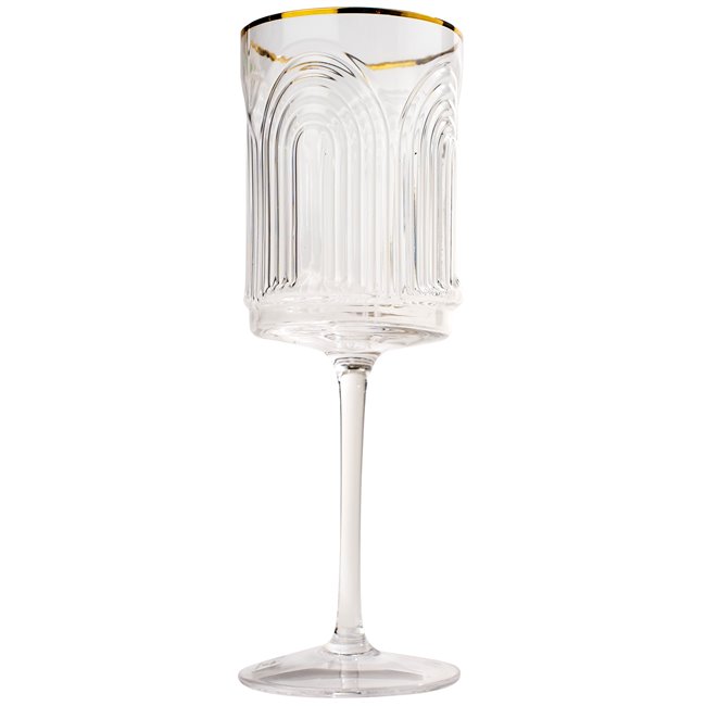 Red wine glass Senne with gold rim, 350ml, H23cm, D7.9cm