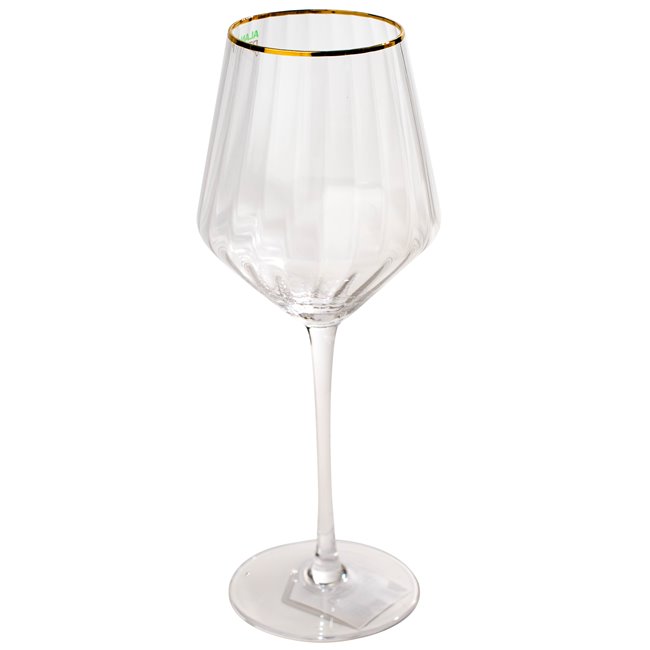 Wine glass Skatvik with gold rim, 540ml, H25cm, D10cm