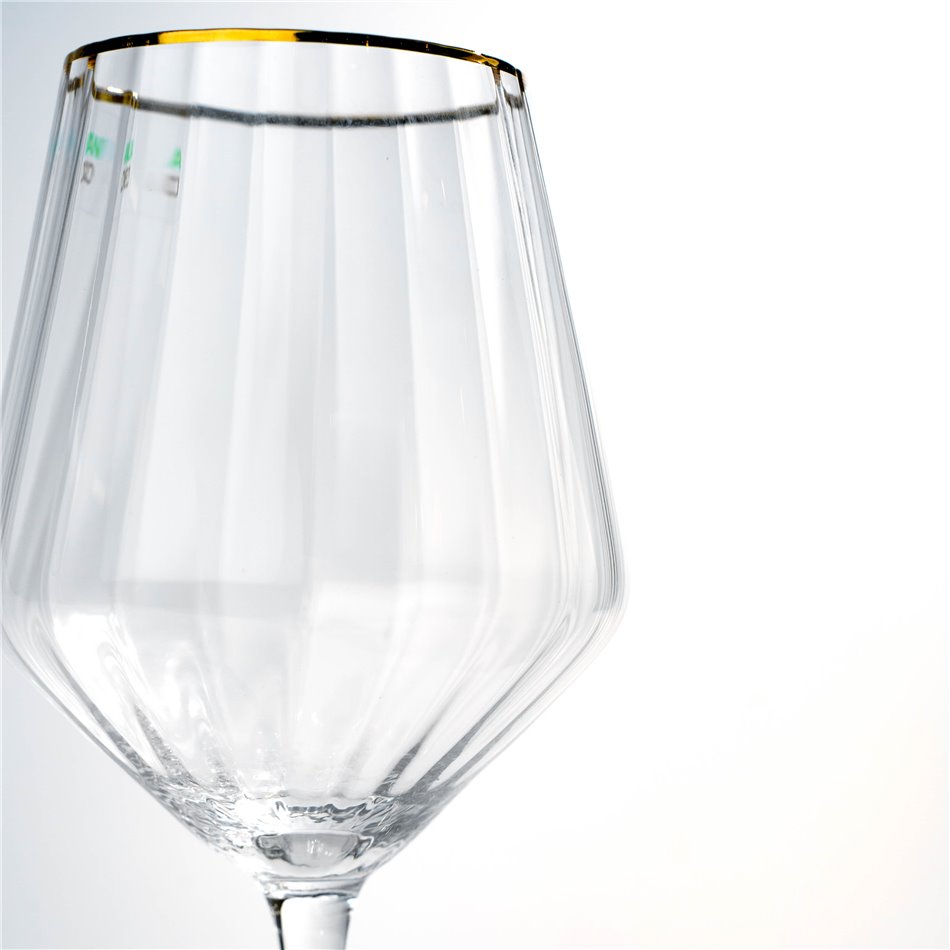 Wine glass Skatvik with gold rim, 540ml, H25cm, D10cm