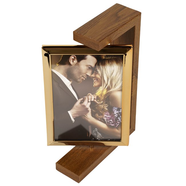 Photo frame Melody, gold/brown colors, steel, 10x15cm