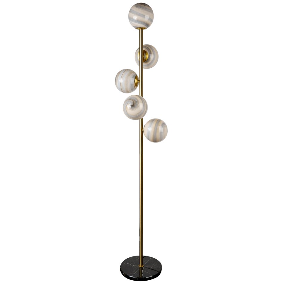 Floor lamp Rade 5, beige/brass, H170xD30cm, E14x5 40W(MAX)