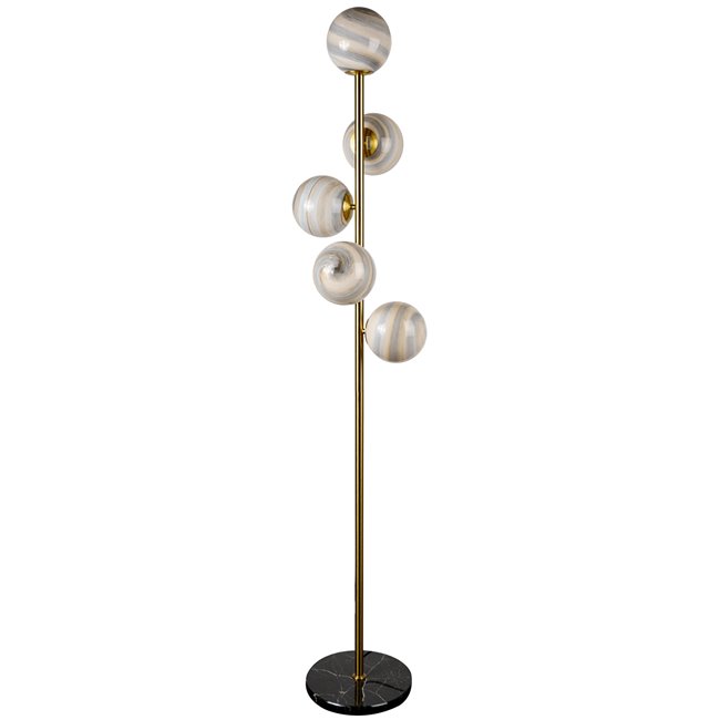 Floor lamp Rade 5, beige/brass, H170xD30cm, E14x5 40W(MAX)