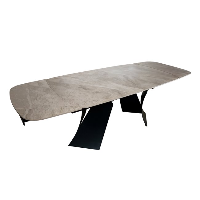 Extendable dining table Raita C6, sintered stone/metal, 160-240x90cm H75cm