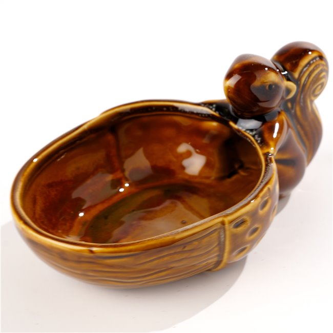 Bowl Nickie Hedhedog/Acorn, brown, H6.8cm