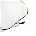 Decorat. ceramic fruit plate Garron, white/ silver coulor, 22x19x10cm