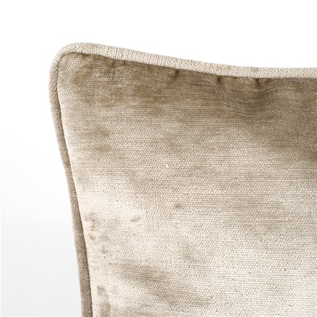 Decorative pillowcase Lotta, taupe, with trim, 45x45cm