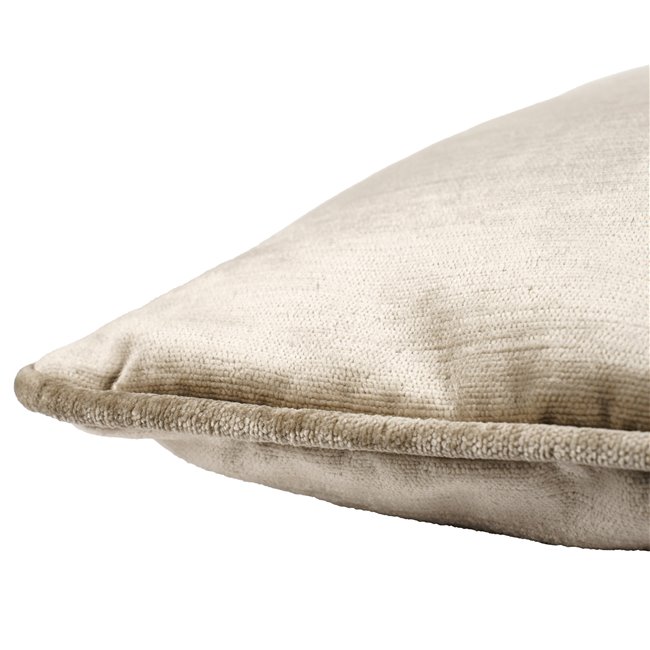 Decorative pillowcase Lotta, taupe, with trim, 60x60cm